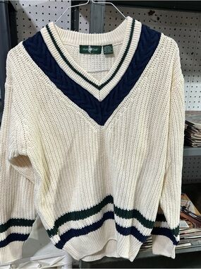 Vintage Hunt Club Sweater Medium Knit preppy varsity